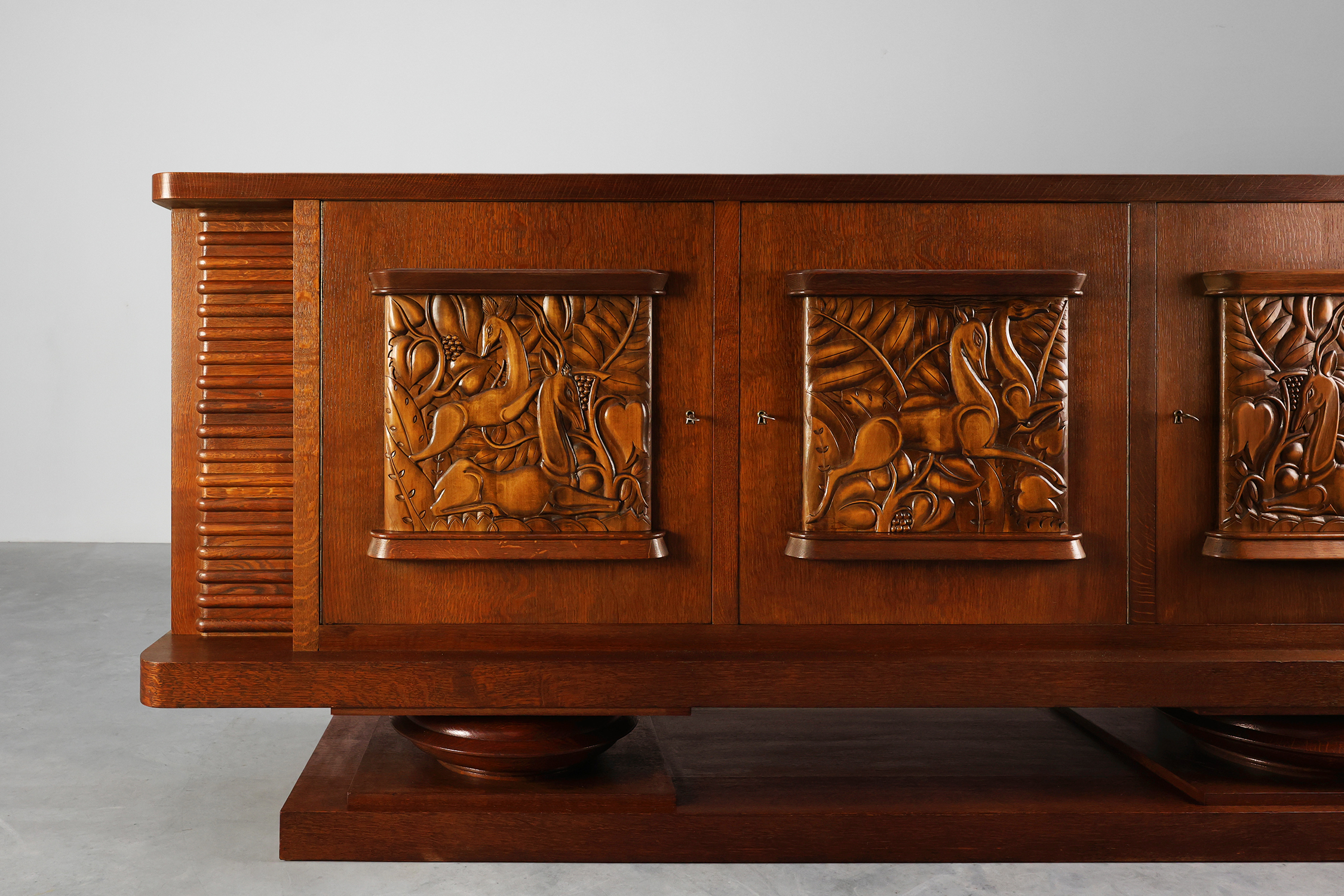 French Art Deco Oak Sideboard by Jacques Klein, circa 1925thumbnail